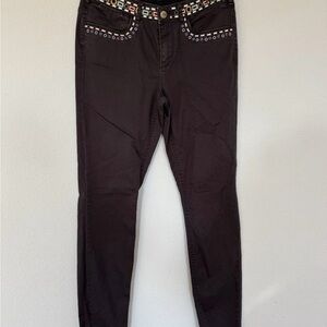 Scotch & Soda Black Skinny Jeans with Colorful Accents